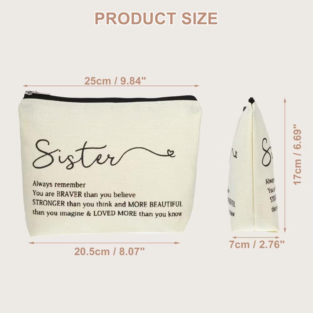 Women's Birthday Makeup Bag Beige 1 Pc - Image 22