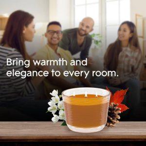 Glade 3 Wick Scented Candle in Glass Jar - Cashmere Woods - 6.8oz: Indoor Use, Jasmine, Sandalwood, Musk, 30-Hour Burn Time