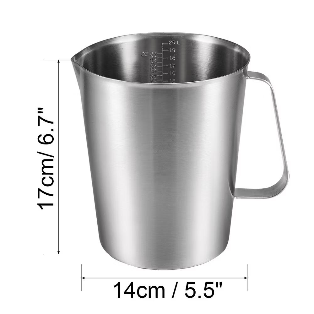 Measuring Cup Including ML Scale Ounce Scale Stainless Steel Graduated Beaker with Handle for Lab Kitchen liquids - Image 3