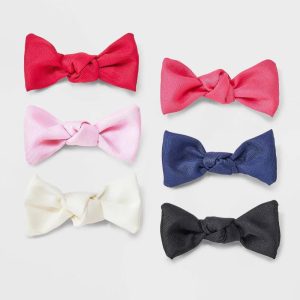 Bow Hair Clips - 6pk