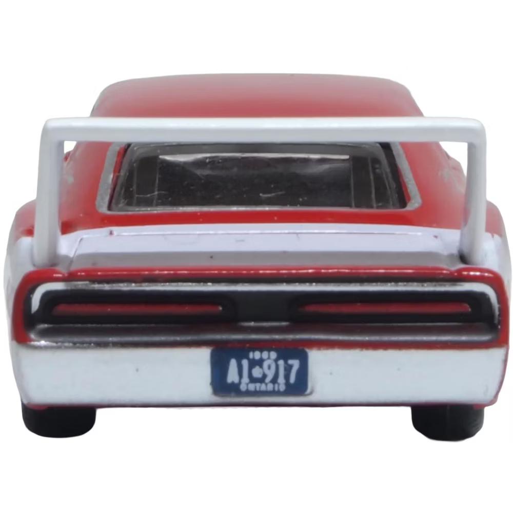 1969 Dodge Charger Daytona Red with White Stripe 1/87 (HO) Scale Diecast Model Car - Image 5