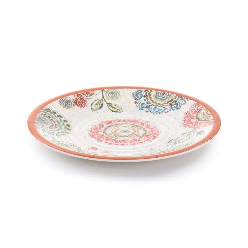 12pc Ester Melamine Dinnerware Set - Floral Pattern, Off-White, Service for 4, Dishwasher-Safe, Includes Plates & Bowls - Image 5