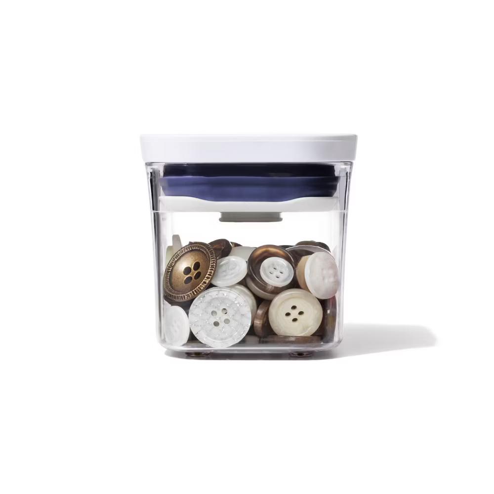 POP 4pk Plastic Mini Square Food Storage Container Set White: Air Tight Seal, Dishwasher-Safe, 0.2L Capacity - Image 3