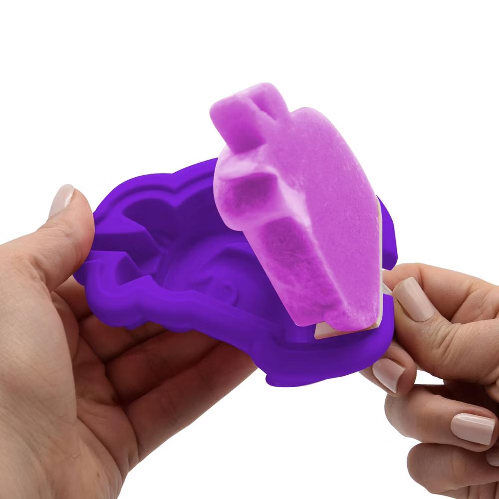 Set of 4 Plastic Pop Molds Unicorn Ice Cube Trays White: Dishwasher-Safe, 3 Volume Capacity