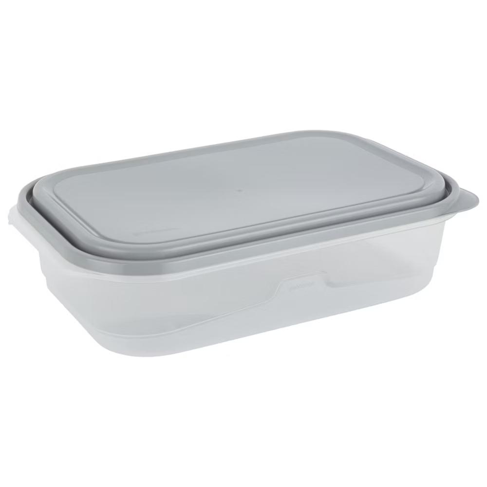 EveryWare Rectangle Food Storage Containers - 1 Gallon - 4pcs/2ct - Gray: Leak-Resistant, 2 Containers With Lids - Image 3