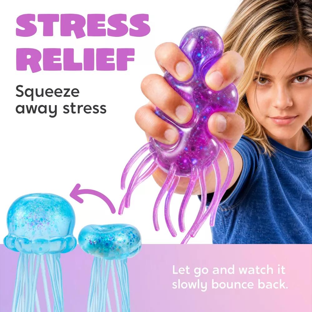 3-Pack Jellyfish Squishy Sensory Squeeze Toys, Stress Relief Anxiety Fidget Toy, Summer Party Favors & Birthday Gifts for Kids Adults - Image 7