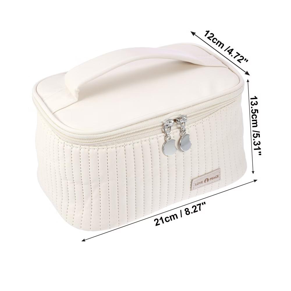 Polyurethane Faux Leather Large Makeup Bag Brush Organizer for Women 1 Pc - Image 4