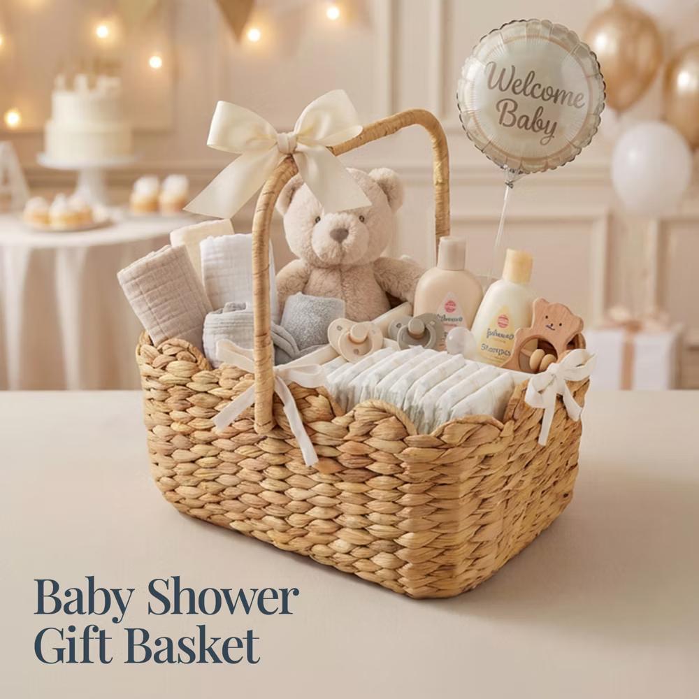 Diaper Caddy Organizer for Baby, Large Portable Nursery Organizer w/ Divider & Handles - Natural - Image 12