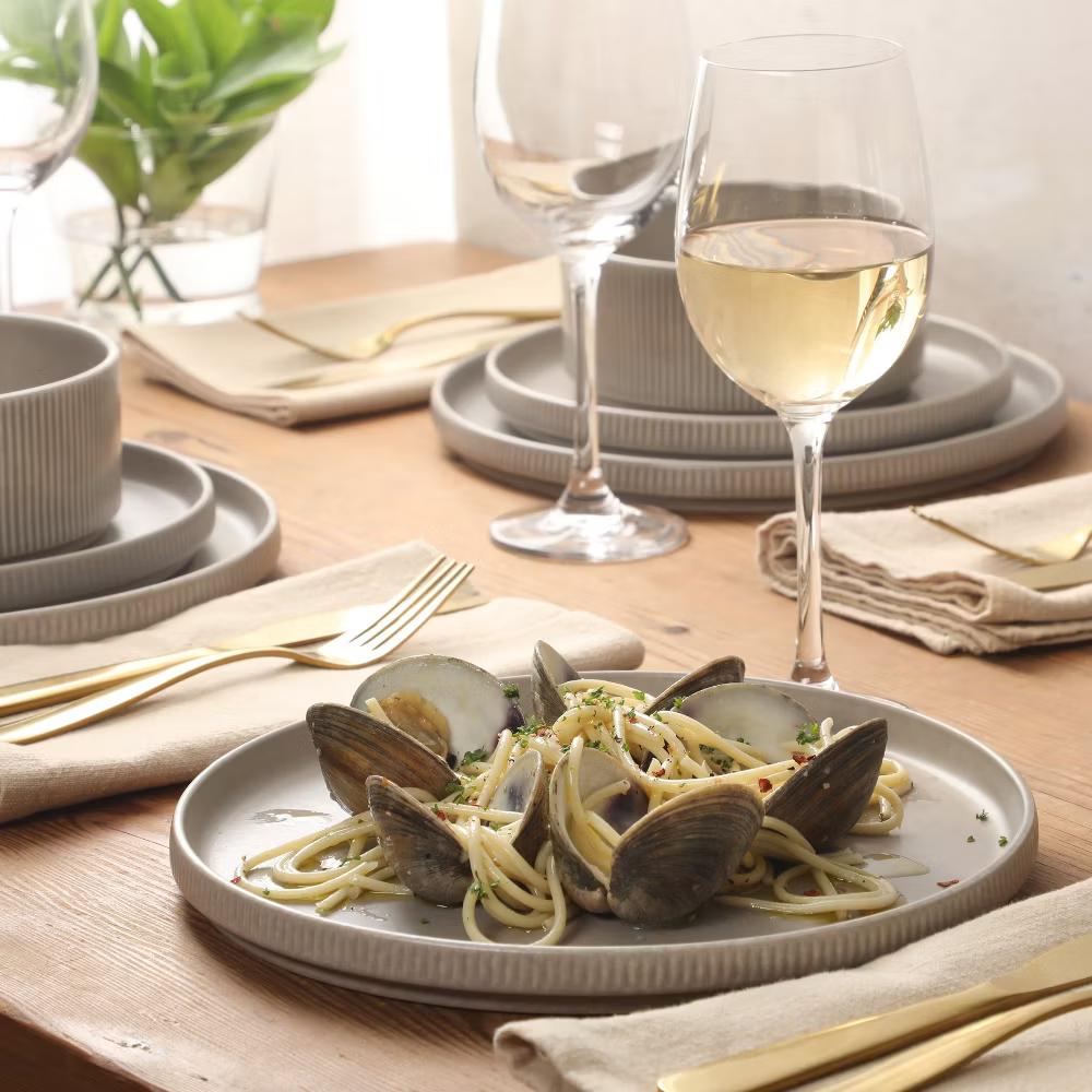 Avant-Garde 12 Piece Stoneware Dinnerware Set for 4, Plates and Bowls Set with Reactive Glaze, Dinner Plates, Salad Plates, Bowls - Image 11
