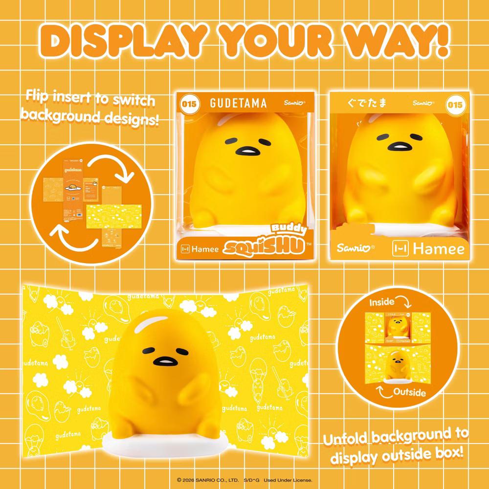 SquiSHU Buddy Characters Official Merchandise Soft Toy Squishy Jumbo Size Collectible - Gudetama - Image 3