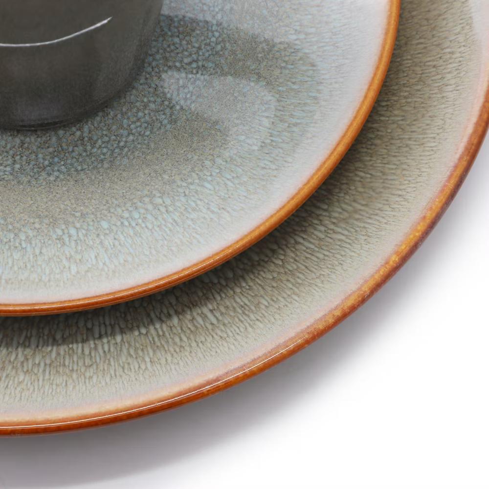 Wilma 18 Piece Round Stoneware Dinnerware Set in Light Blue - Image 4