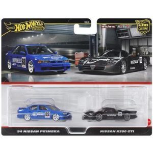 1994 Nissan Primera RHD #68 Blue and Nissan R390 GT1 #23 Matt Black "Car Culture" Set of 2 Cars Diecast Model Cars