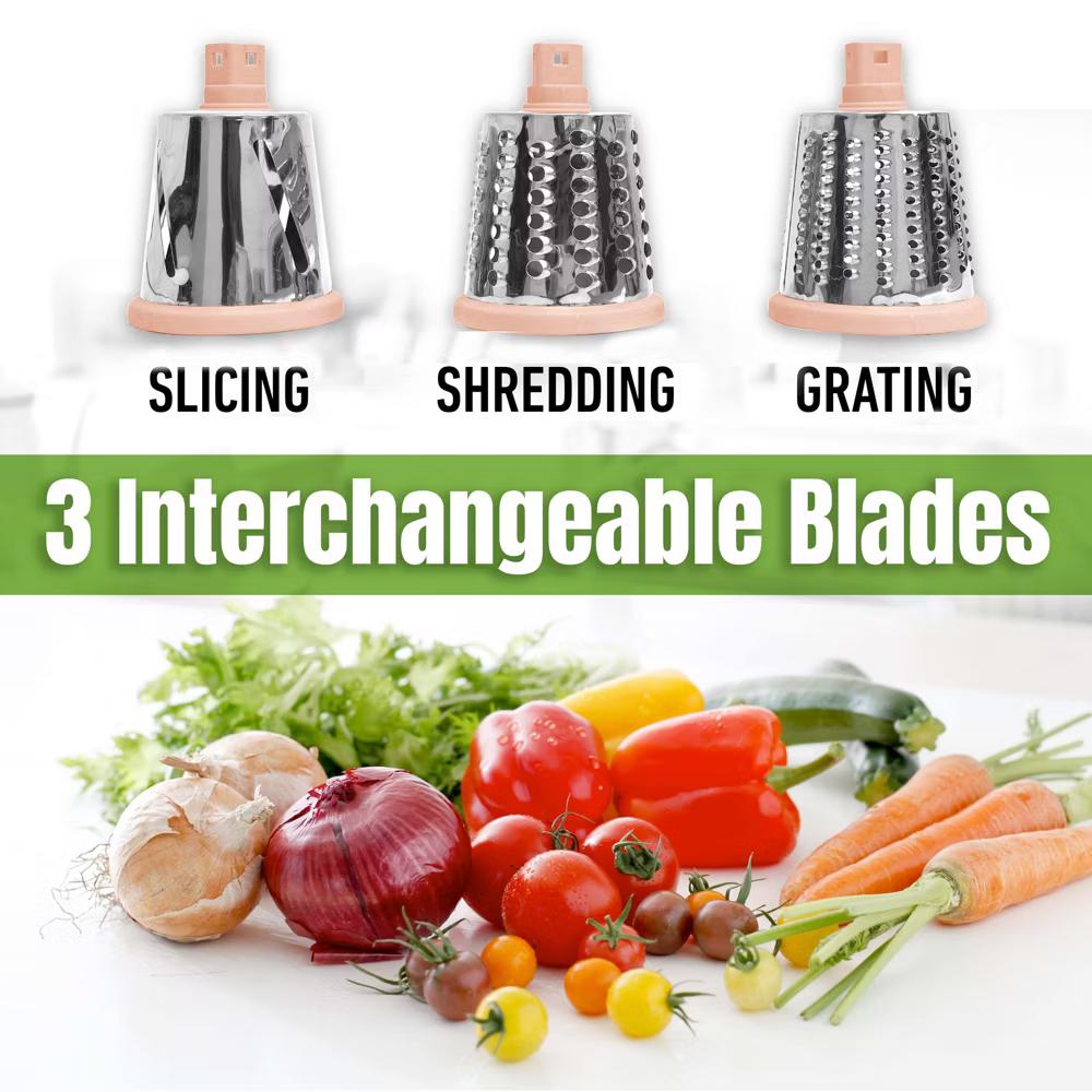 NutriSlicer Vegetable Slicer Cheese Grater Potato Slicer Salad Chopper with Suction Base - Image 26