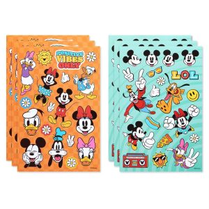 Mickey Mouse and Friends Stickers for Kids, Minnie, Mickey, Donald, and Goofy 114ct, 6 Sheets