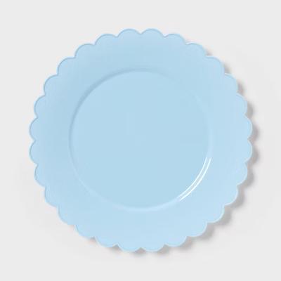 8ct Light Blue Scallop Dinner Plastic Plates - " - Image 2