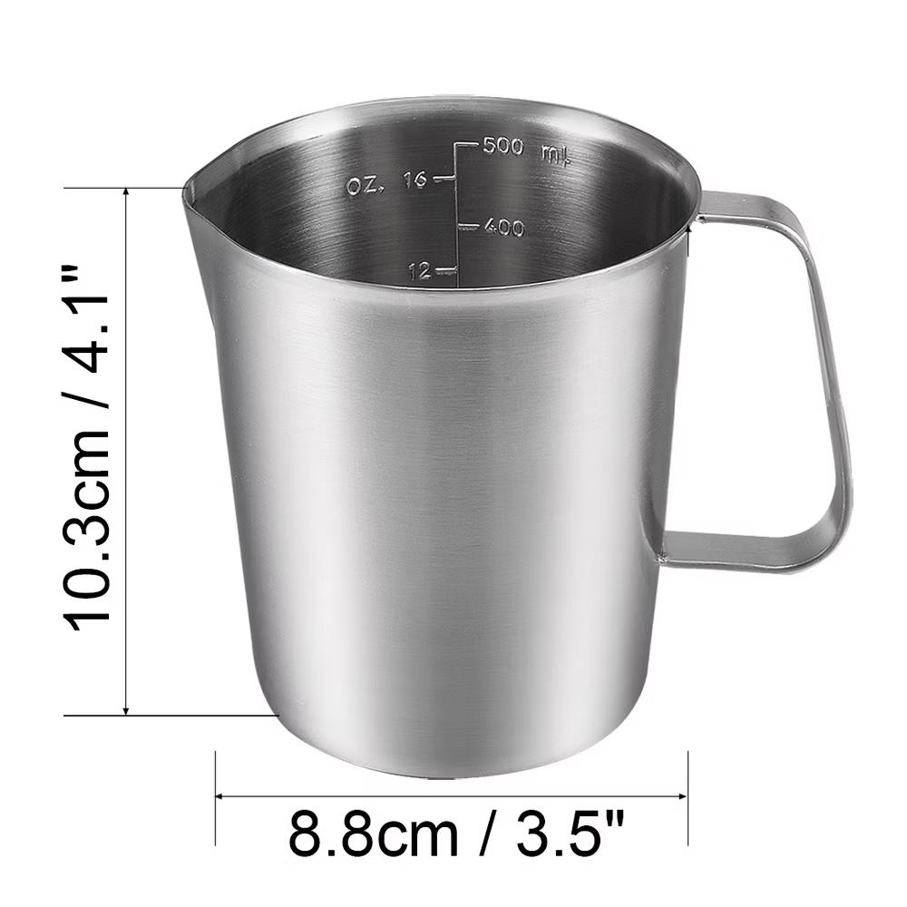 Measuring Cup Including ML Scale Ounce Scale Stainless Steel Graduated Beaker with Handle for Lab Kitchen liquids - Image 10