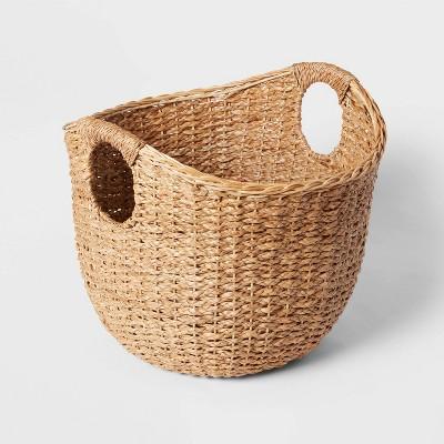 Large Round Braided Seagrass Basket - Handwoven Khaki Wicker for Blanket Storage, Nest Certified - Image 3