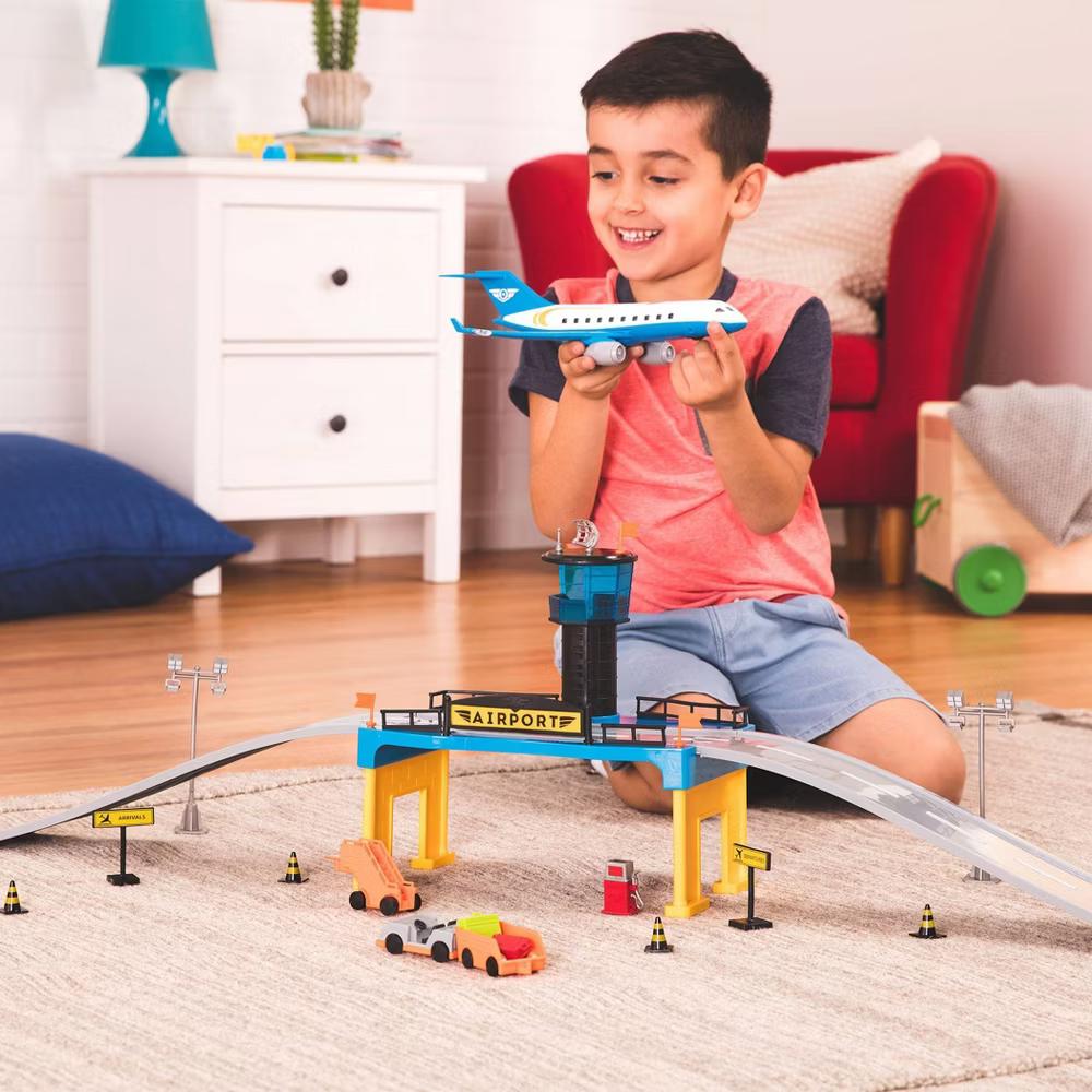 by Airport Playset with Small Toy Airplane 32pc Toy Vehicle Playsets - Image 5