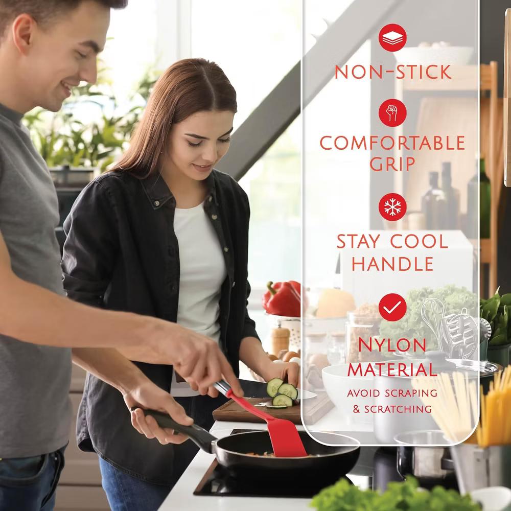 Kitchen Utensils Set, Nylon and Stainless Steel Cooking Utensils, Dishwasher Safe and Heat Resistant Kitchen Tools - Image 36