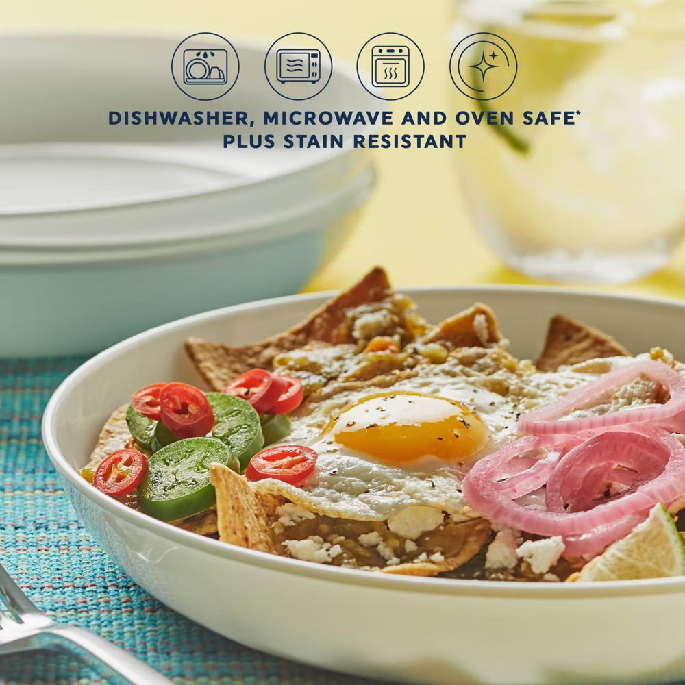 2pk Glass Vitrelle 30oz Meal Bowls White: Round Solid Noodle Bowls, Dishwasher & Microwave-Safe, 8.625" Diameter - Image 4