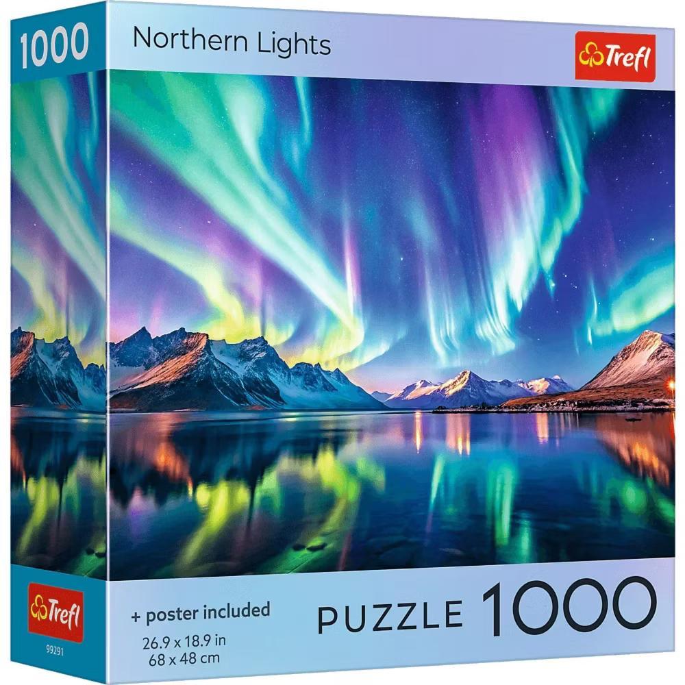 Red Northern Lights 1000 Piece Puzzle - Image 3
