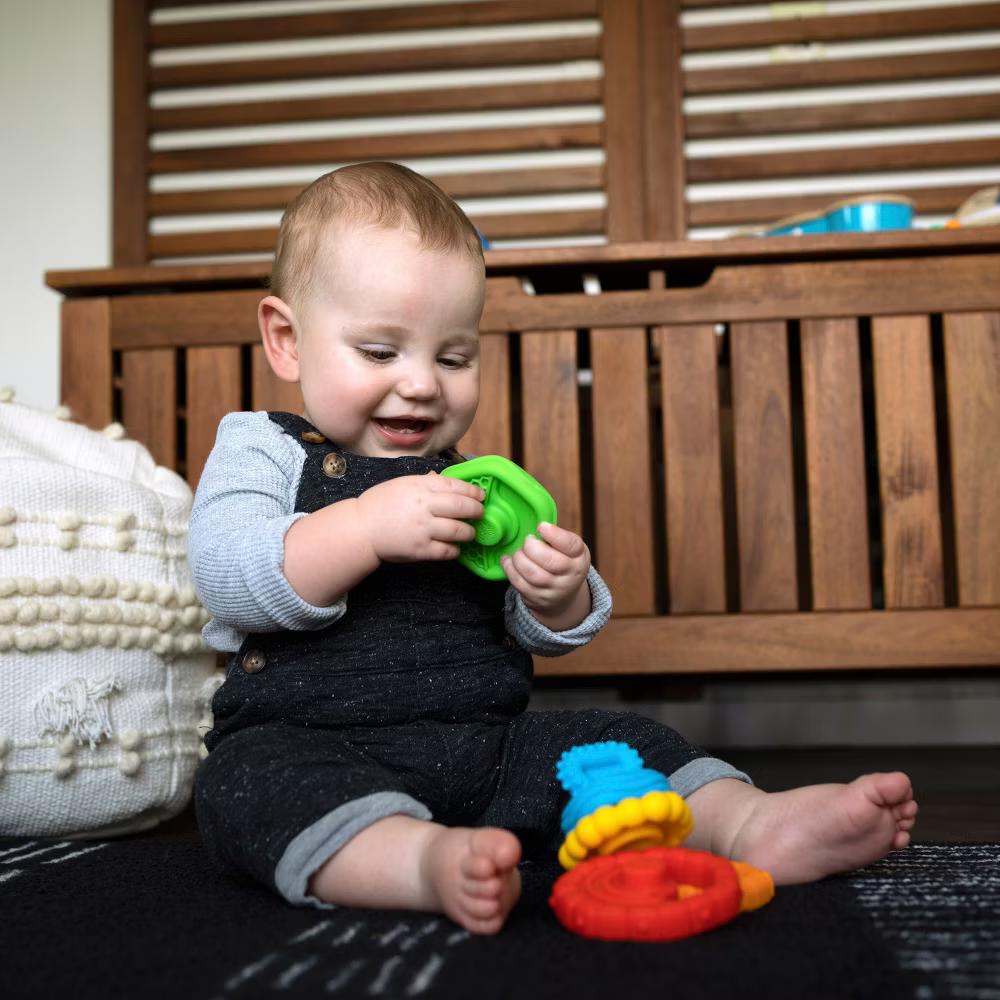 Baby Einstein Stack & Teethe Multi-Textured Teether Toy: BPA-Free, Multiple Activities, Sensory Development - Image 10