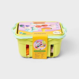 Grocery Basket with Play Food- 18 Piece - Plastic, Ages 2+, Includes Play Fruit & Vegetables