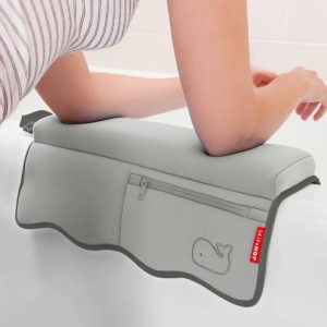 Moby Baby Bath Set with Four Bathtime Essentials - Gray - 4pk: Bath Arm Rests, Faucet Covers, Rinse Cups