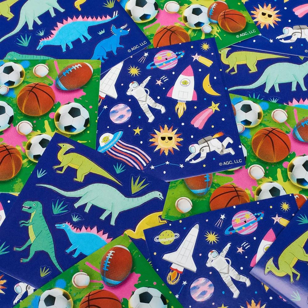 Space/Dinosaurs and Sports Mini Sticker Pad 156ct - 12 Sheets - Image 5