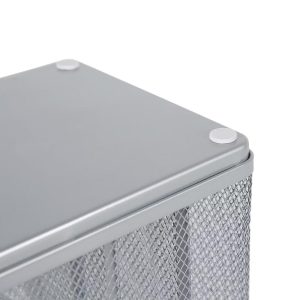 Mesh Medium Desktop Organizer Silver - Steel Desk Tool Holder, Office Supplies, 7"x7"x6"