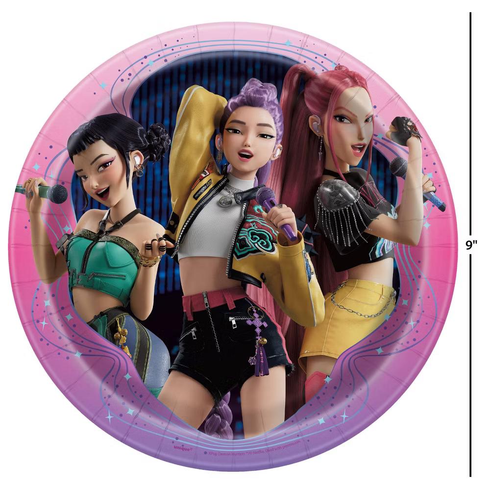 KPop Demon Hunters Round 9" Disposable Dinner Plates 8ct - Image 4