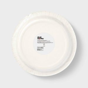 White Disposable Paper Plates 8.5" - 50ct - Round, Solid Pattern, Non-Toxic