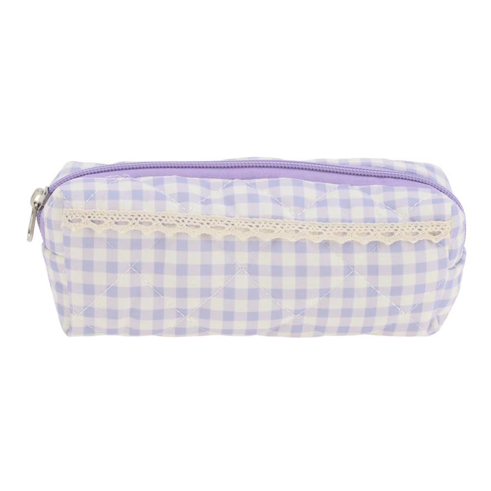 1 Pc Plaid Lace Style Drawstring Makeup Bag for Vacation Polyester - Image 20
