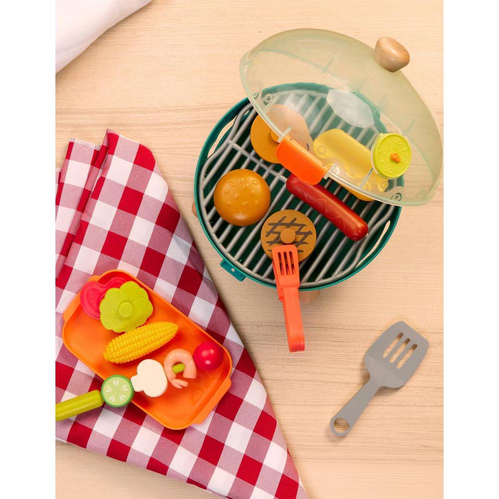 Toy Grill & Play Food - Mini Chef - BBQ Grill Playset: Includes Pretend Kitchen Accessories, 18 Pieces - Image 8