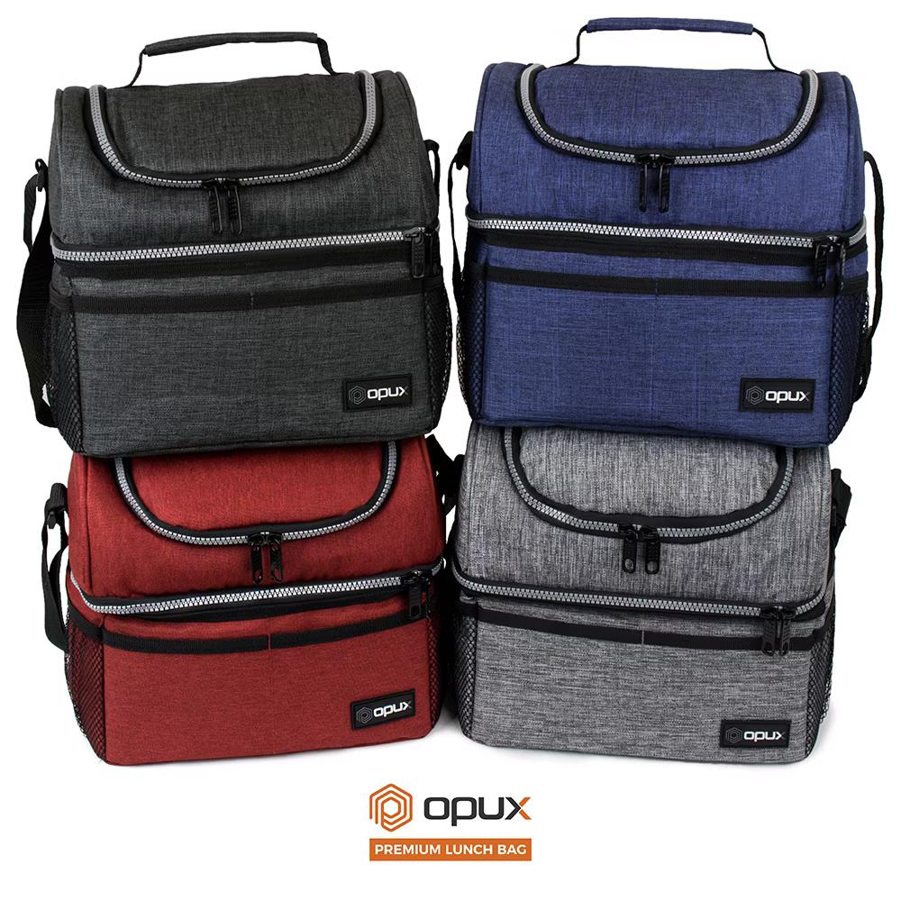 Double Decker Lunch Box Men Women, Insulated Leakproof Cooler Bag Adult Work, Dual Compartment Pail Tote Boys Girls Kids - Image 92