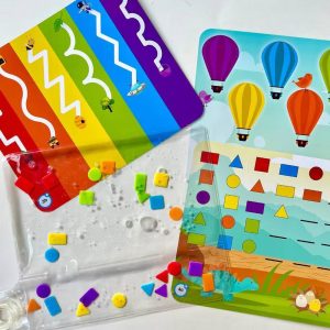 Hand2Mind Colors & Shapes Sensory Pad: Educational Tool for Preschool, 33-Piece Plastic Set