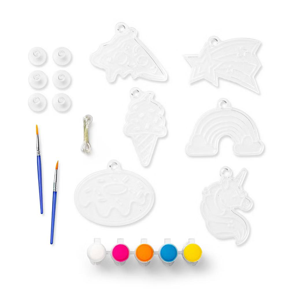 Create-Your-Own Suncatchers Kit - DIY Painting Craft Kit for Kids, Includes 2 Brushes, 20 Pieces, Ages 6+ - Image 2