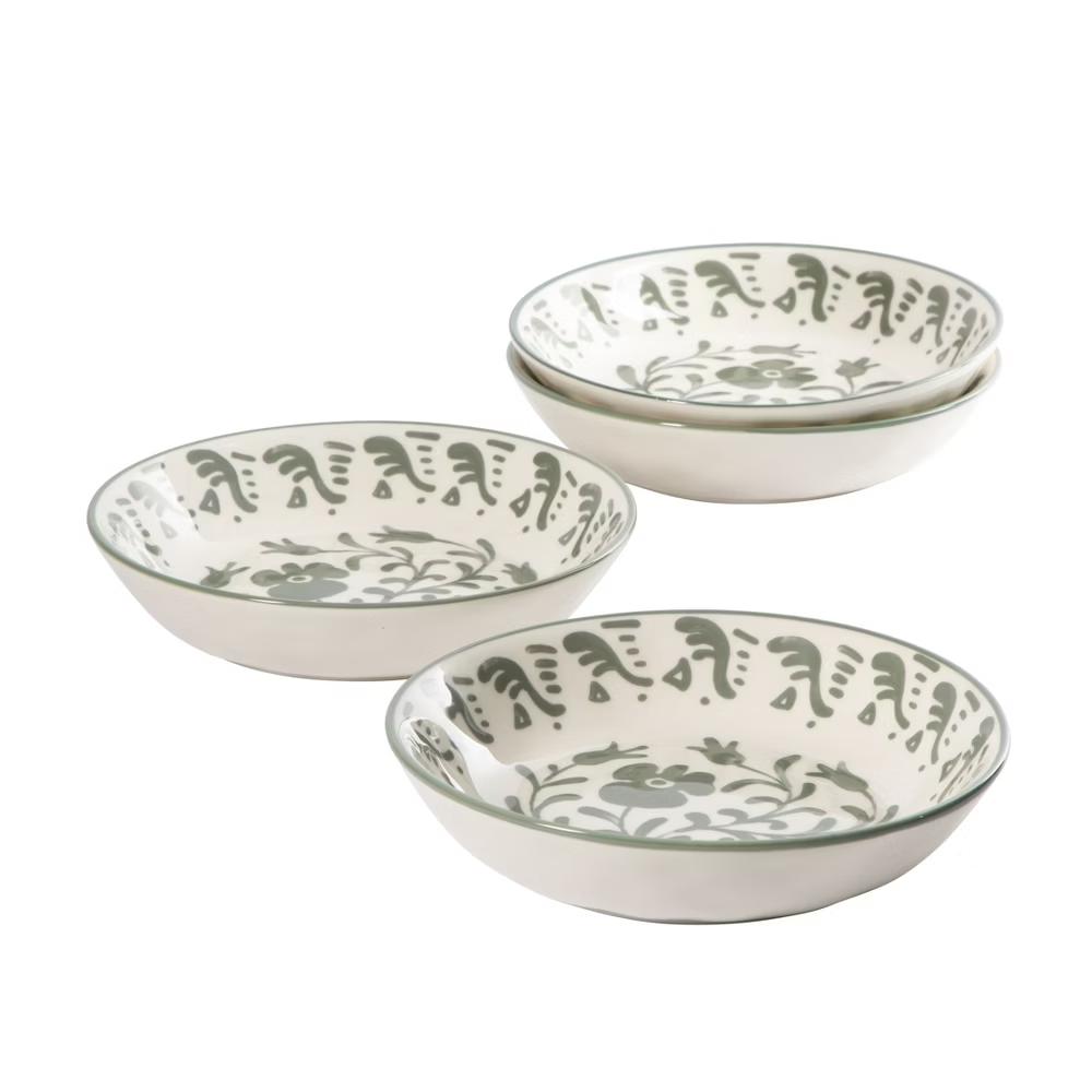 Bloomhouse - 2-Time Oprah’s Favorite Things - 4 Piece Dinner Bowl Set, 8” Stoneware Pasta Bowls, Floral Design, Dishwasher Safe - Image 4