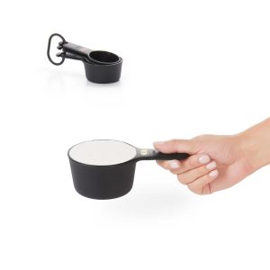 Measuring Cups and Spoons Set: 10-Piece Black Teaspoon & Dry Measure Cups, Dishwasher-Safe, Lifetime Warranty