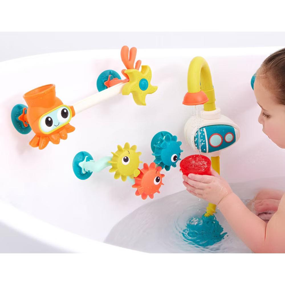 Bath Pump Toy & Drip Cups - Wonder-Full Waterworks: Kids Water-Spinning Squirting Toy, Fine Motor Skill Development - Image 6