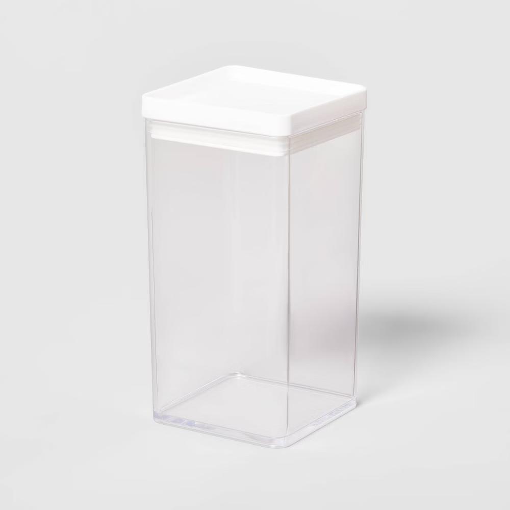 5.8c Tall Square Plastic Food Storage Container - Stackable Jar, 47oz Capacity, Hand Wash Only - Image 2