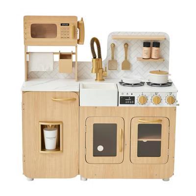 Little Chef Cyprus Wooden Play Kitchen Set with 14 Toy Accessories - Image 6