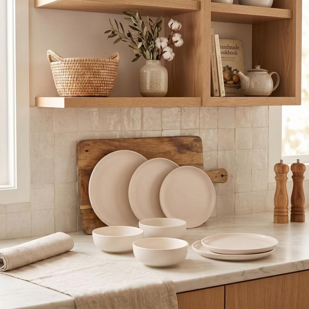 GreenElevate Stoneware Elegance 12-Piece Dinnerware Set for 4, Plates&Bowls, Microwave & Dishwasher Safe, Non-Toxic Matte Glaze, Stackable Kitchenware - Image 22
