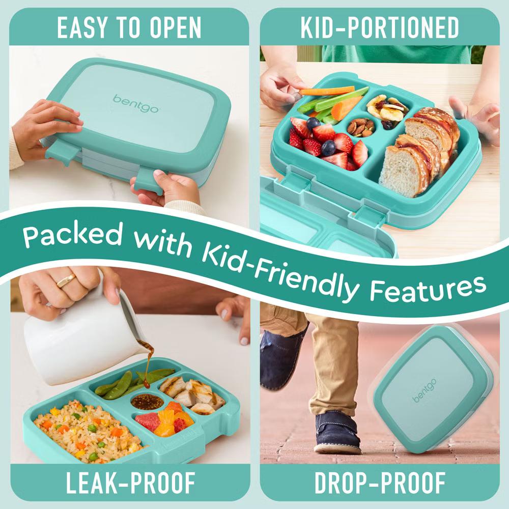 Kids' Brights Leakproof, 5 Compartment Bento-Style Kids' Lunch Box - Image 62