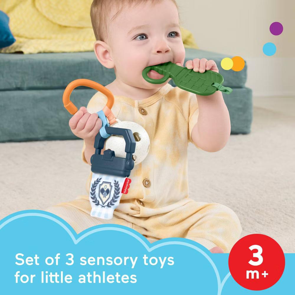 Fisher-Price Mini Me Moments Let’s Play Pickleball Set, 3 Sports - Themed Baby Learning Toys for Sensory Play - Image 3