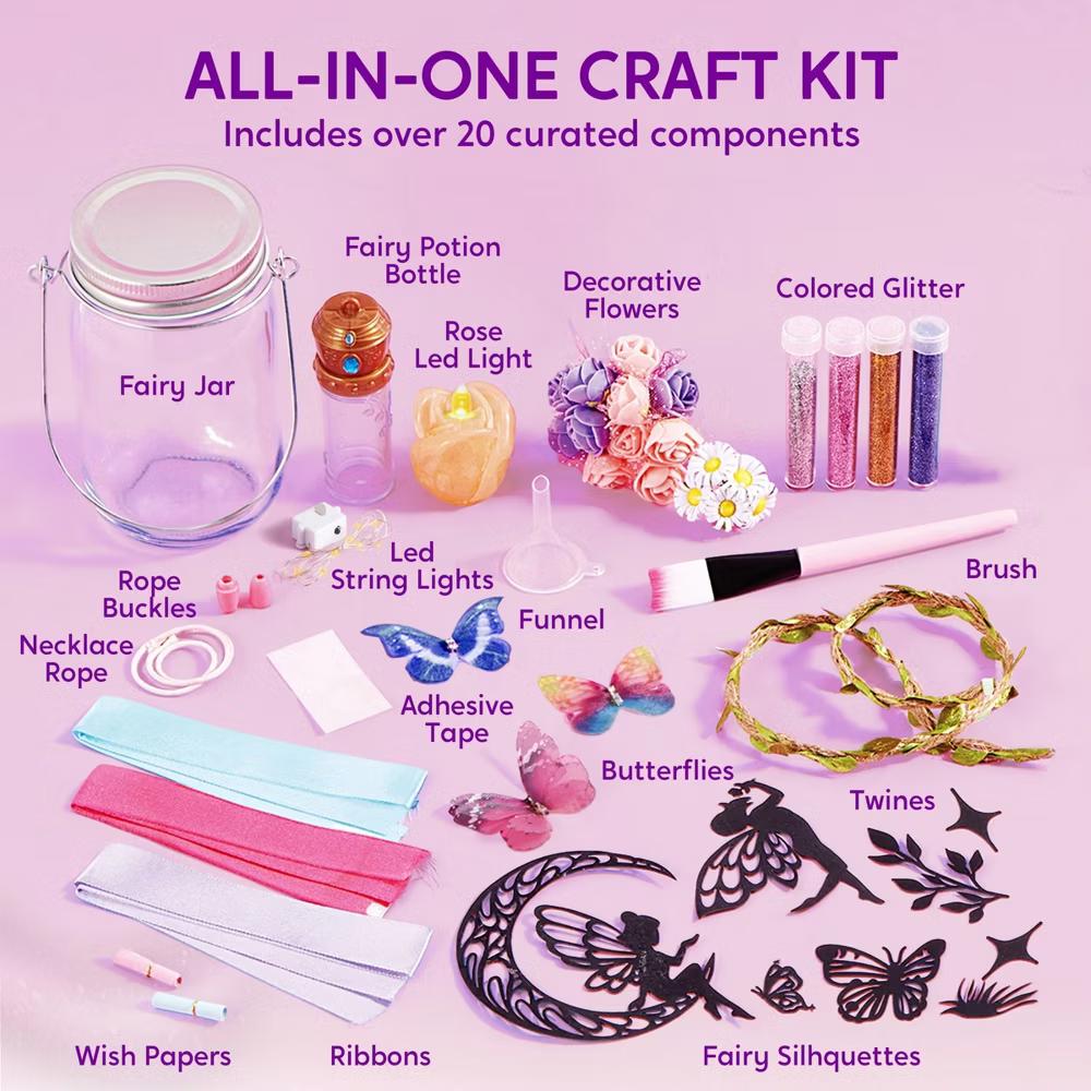 Fairy Lantern Craft Kit, 2-in-1 Rose Light & String Light for Kids, Arts and Crafts, DIY Art Kit, Ideal Gift for Girls Age 8+ - Image 6