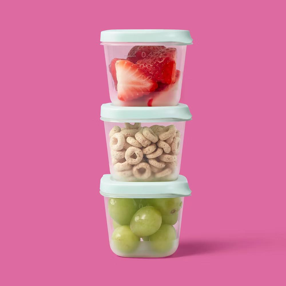 Snap & Store Mini Square Half Cup Food Storage Containers - 4 fl oz/4ct - BPA-Free, Stackable Design - Image 3