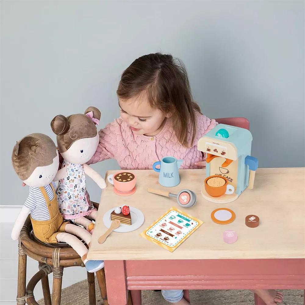 Play Kitchen Accessories – Children’s Coffee Maker: Wooden Kids Play Coffee Maker Set - Image 3