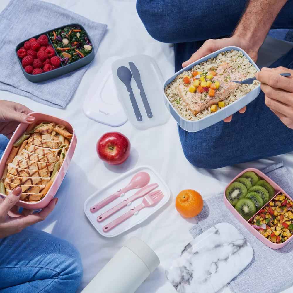 Classic All-in-One Stackable Lunch Box Container with Built in Flatware - Image 51