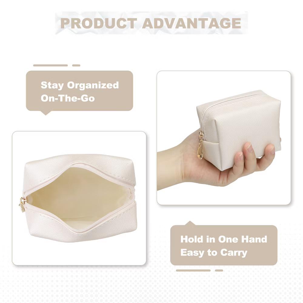PU Waterproof Cute Preppy Travel Toiletry Mini Makeup Bag 4" x 3" - Image 35